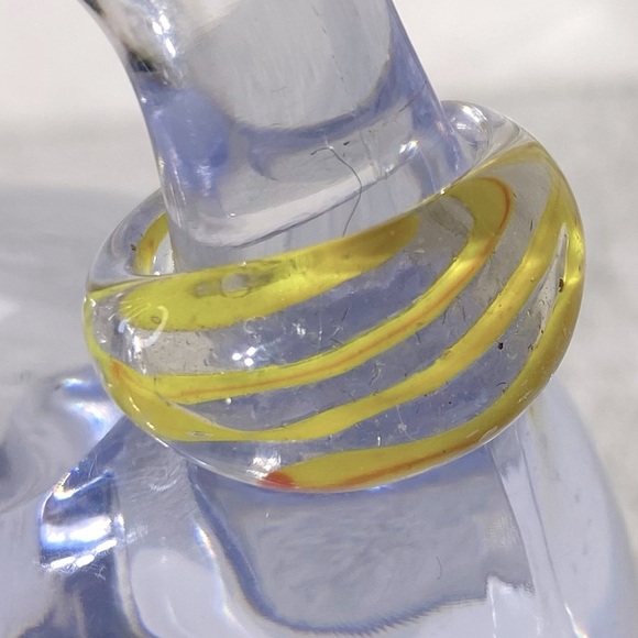 Vintage Art Glass Handmade Yellow Orange Band Ring - Picture 7 of 12